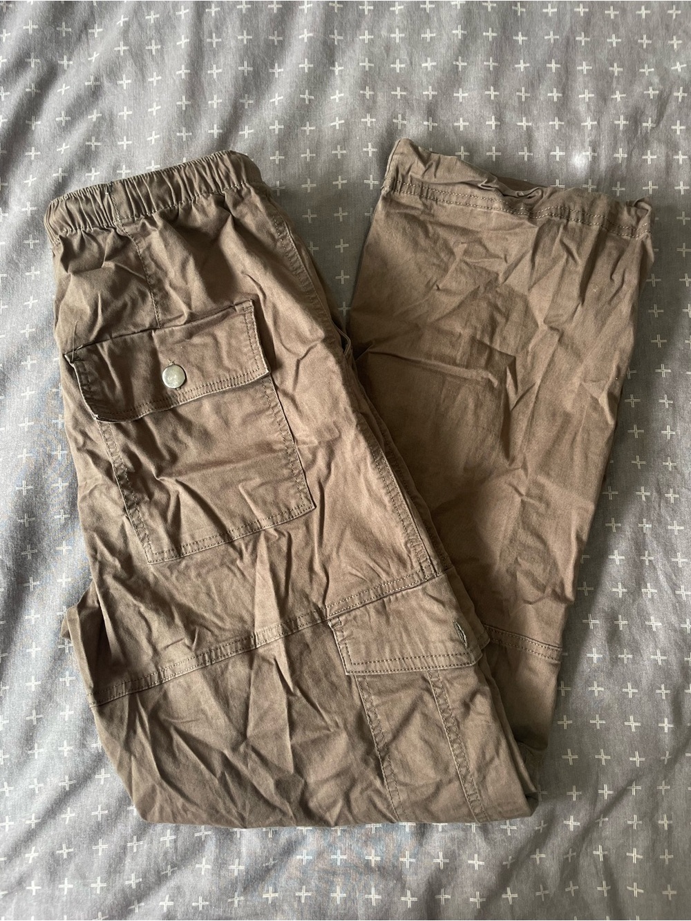 Olive Cargo Drawstring Pants